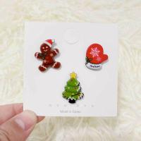 Christmas Brooches, Resin, Christmas Design & different styles for choice, nickel, lead & cadmium free, Sold By Set