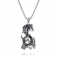 Stainless Steel Animal Pendants Dragon polished DIY original color Sold By PC