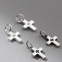 925 Sterling Silver Pendant, Cross, Antique finish, DIY, more colors for choice, 13x9x2mm, Sold By PC
