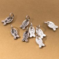 925 Sterling Silver Pendant Fish Antique finish DIY Sold By PC