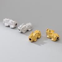 Perles en argent sterling 925, bête sauvage Fabuleuse, Placage, DIY, plus de couleurs à choisir, 17.50x10x7mm, Vendu par PC