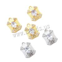 Cubic Zirconia Brass Pendants with Cubic Zirconia real gold plated DIY Sold By PC