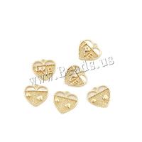 Cubic Zirconia Brass Pendants, with Cubic Zirconia, Heart, 18K gold plated, DIY & different styles for choice, golden, 14x14mm, Sold By Strand