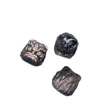 Grânulos de gemstone jóias, Prata+Obsidiana, Leão, DIY, 16mm, vendido por PC