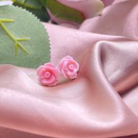 Queen Conch Shell Stud Earring, Rose, fashion jewelry & for woman, 12mm, Sold By Pair