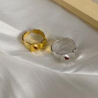 925 sterling silver Cuff finger ring, plated, mode smycken & justerbar & micro bana cubic zirconia & för kvinna, fler färger för val, 9.3mm, Storlek:8, Säljs av PC