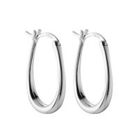 925 Sterling Silver Drop &  Dangle Earrings, Letter U, platinum plated, fashion jewelry & for woman, 22x15mm, Sold By Pair