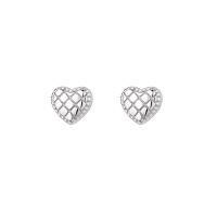 925 Sterling Silver Stud Earring, Heart, silver color plated, fashion jewelry & for woman, 5x5mm, Sold By Pair