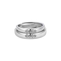 Anéis Couple dedo, 925 prata esterlina, platinado, joias de moda & ajustável & Vario tipos a sua escolha & para casal, tamanho:6-10, vendido por PC