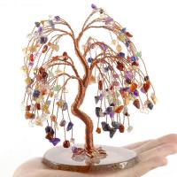 Rich Tree Decoration, Quartz, with brass wire, for home and office, more colors for choice, 18-21cm,9cm, Sold By PC