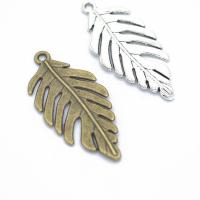Tibetan Style Leaf Pendants, plated, DIY, more colors for choice, nickel, lead & cadmium free, 46x22mm, Sold By PC