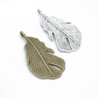Tibetan Style Leaf Pendants, plated, DIY & hollow, more colors for choice, nickel, lead & cadmium free, 48x24mm, Sold By PC