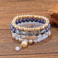 Acrylic Bracelets, Tibetan Style, with Acrylic, 4 pieces & for woman & with rhinestone, more colors for choice, nickel, lead & cadmium free, Length:Approx 18 cm, Sold By Set