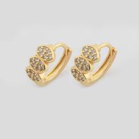 Cubic Zirconia Micro Pave Brass Earring, high quality gold color plated, fashion jewelry & micro pave cubic zirconia & for woman, nickel, lead & cadmium free, 16x15x2.5mm, Sold By Pair