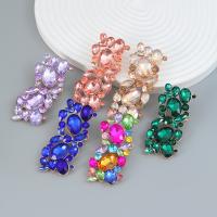Zinc Alloy Stud Earring fashion jewelry & for woman & with rhinestone nickel lead & cadmium free Sold By Pair