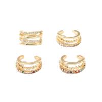 Fashion Earring Cuff and Wraps, Brass, different styles for choice & micro pave cubic zirconia & for woman, golden, nickel, lead & cadmium free, Sold By PC