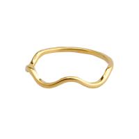 Пальцевидное Кольцо Титановой Стали, титан, Другое покрытие, ювелирные изделия моды & разный размер для выбора & Женский, Золотой, продается PC
