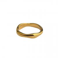 Vinger Ring in edelstaal, 304 roestvrij staal, mode sieraden & verschillende grootte voor keus & voor vrouw, gouden, Verkocht door PC