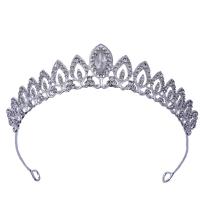 Bridal Tiaras, Tibetan Style, silver color plated, for woman & with rhinestone, nickel, lead & cadmium free, Inner Diameter:Approx 150mm, Sold By PC