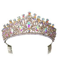 Bridal Tiaras Zinc Alloy gold color plated for woman & with rhinestone nickel lead & cadmium free Inner Approx 160mm Sold By PC