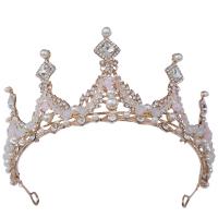 Krone, Zinklegierung, mit Kunststoff Perlen, plattiert, für Frau & mit Strass, keine, frei von Nickel, Blei & Kadmium, Innendurchmesser:ca. 130mm, verkauft von PC