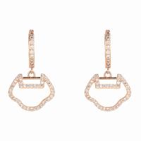Cubic Zirconia Micro Pave Brass Earring with Shell gold color plated fashion jewelry & micro pave cubic zirconia & for woman Sold By Pair