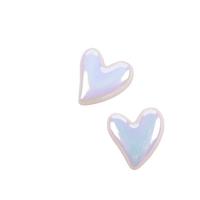 Mobile Phone DIY Decoration Acrylic Heart colorful plated cute white Sold By PC
