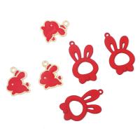 Tibetan Style Animal Pendants, Rabbit, painted, DIY & different designs for choice, more colors for choice, nickel, lead & cadmium free, 2PCs/Bag, Sold By Bag