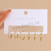 Zinc Alloy Earring Set 3 pieces & fashion jewelry & for woman & with rhinestone golden nickel lead & cadmium free Sold By Set