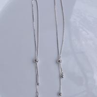 925 Sterling Silver Necklace Chain plated Adjustable & box chain silver color Sold By PC