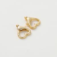 Brass Lobster Clasp, Heart, real gold plated, DIY, more colors for choice, 22x26mm, Hole:Approx 2.5mm, Sold By PC