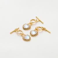 Brass Toggle Clasp with Cubic Zirconia real gold plated DIY Approx 2.5mm Sold By PC
