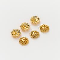Brass Bead Cap, Flower, real gold plated, DIY, more colors for choice, 6mm, Hole:Approx 1mm, Sold By PC