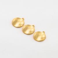 Brass Jewelry Pendants Round real gold plated DIY Approx 2mm Sold By PC