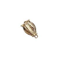 Connector Brass Κοσμήματα, Ορείχαλκος, Flower Bud, KC χρώμα επίχρυσο, DIY, 7x13mm, Sold Με PC