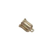 Brass Jewelry Connector, Flower Bud, KC gold color plated, DIY, 8.50x12mm, Sold By PC