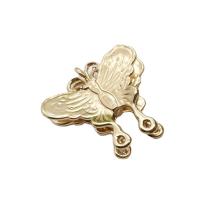 Bijoux pendentifs en laiton, papillon, plaqué de couleur d'or KC, DIY, 15x16mm, Vendu par PC