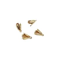 Μενταγιόν Brass Κοσμήματα, Ορείχαλκος, Flower Bud, KC χρώμα επίχρυσο, DIY, 8x13mm, Sold Με PC