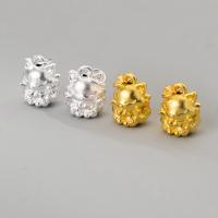 Perles en argent sterling 925, renard, Placage, DIY, plus de couleurs à choisir, 10.50x13.50x9.50mm, Vendu par PC