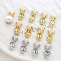 Cubic Zirconia Brass Pendants with Cubic Zirconia Rabbit real gold plated for woman Sold By PC
