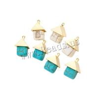 Brass Jewelry Pendants real gold plated DIY & imitation turquoise Sold By PC