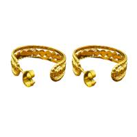 Titanium Steel  Earring, plated, for woman, golden, 23x7mm, Sold By Pair