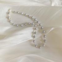 Argent sterling 925 collier, avec perle d'eau douce cultivée, Placage de couleur argentée, bijoux de mode & pour femme, Longueur:Environ 15.7 pouce, Vendu par PC
