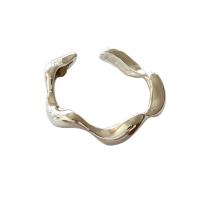 925 Sterling Silver Cuff Finger Ring, plated, adjustable & for woman, more colors for choice, US Ring Size:6-8, Sold By PC