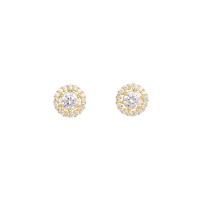 925 Sterling Silver Stud Earring Round plated fashion jewelry & micro pave cubic zirconia & for woman 7.70mm Sold By Pair
