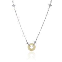 925 Sterling Silver Necklace, with Hetian Jade, with 2inch extender chain, platinum plated, oval chain & for woman, 12mm, Length:Approx 15.7 Inch, Sold By PC
