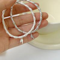 925 Sterling Silver Bangle Leaf silver color plated & for woman Inner Approx 51.5mm Sold By PC