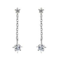 925 Sterling Silver Drop Earring platinum plated fashion jewelry & micro pave cubic zirconia & for woman Sold By Pair
