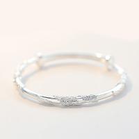 925 Sterling Silver Bangle, silver color plated, fashion jewelry & with flower pattern & for woman, 5.2mm, Inner Diameter:Approx 55.5mm, Sold By PC
