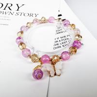 Lampwork Bracelets with Zinc Alloy fashion jewelry & for woman Length Approx 18 cm Sold By PC